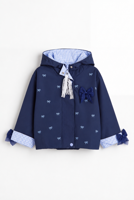 Bow Detail Hooded Jacket